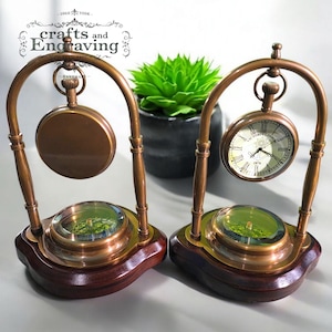 Antique brass table clock Victoria London | Anniversary gift | Birthday gift | Home decor | Love | Gift for him | Christmas, New year gift