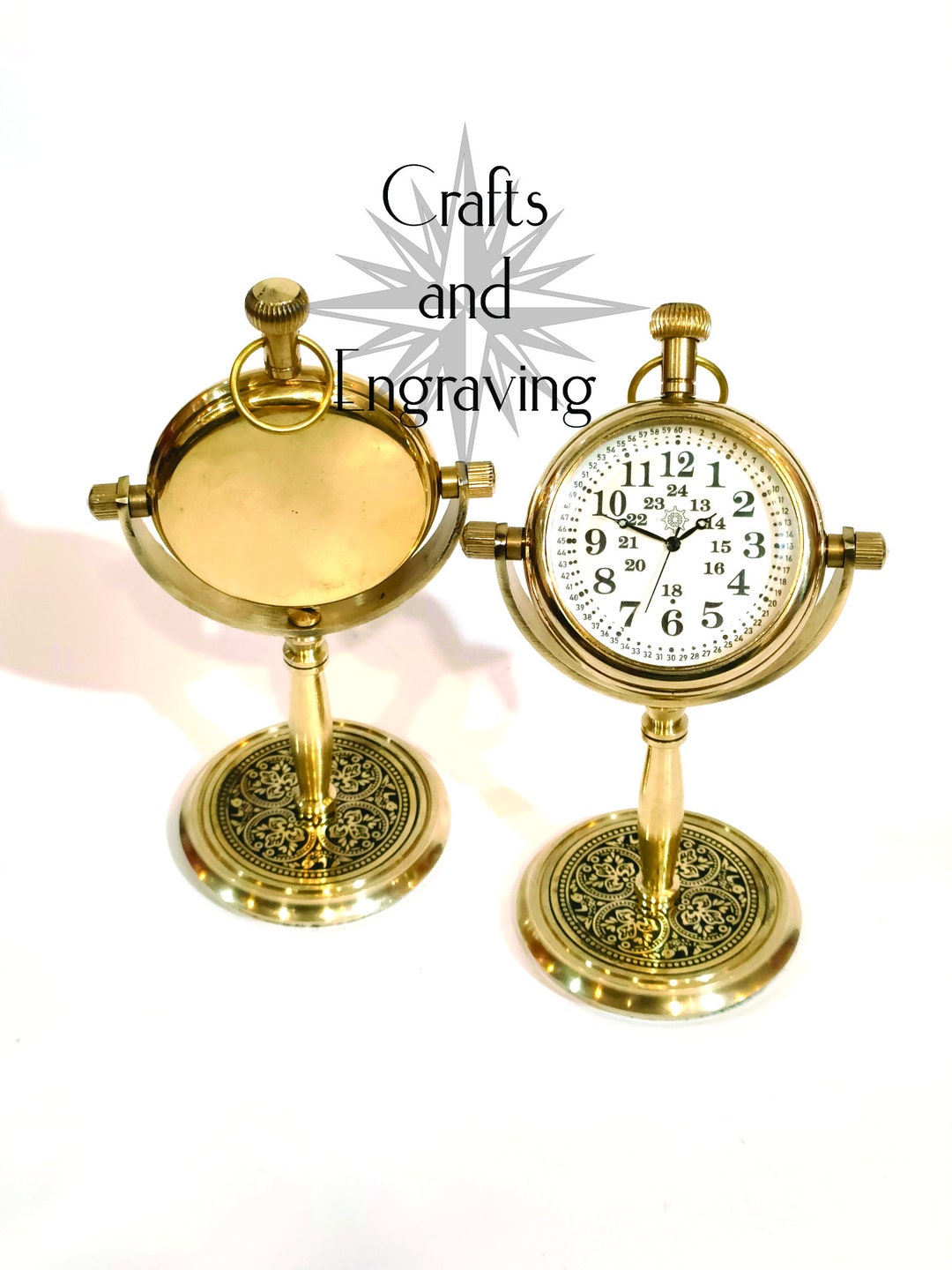 Personalized Text Brass Table Clock Anniversary Gift Birthday Gift Home Decor Love Gift for Him