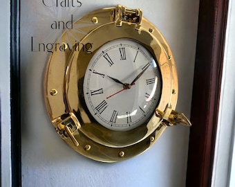 Reloj de ojo de buey de barco de latón: decoración náutica de pared