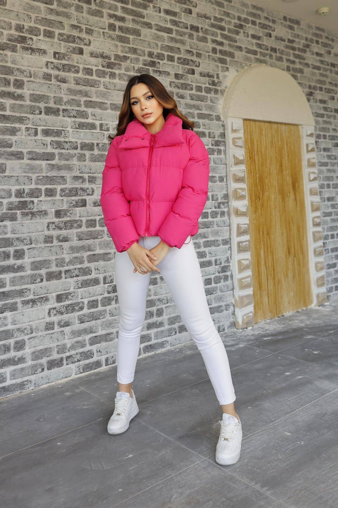 Hot Pink Puffer Jacket for Women, Puffer Body Warmer, Puffetta Coat