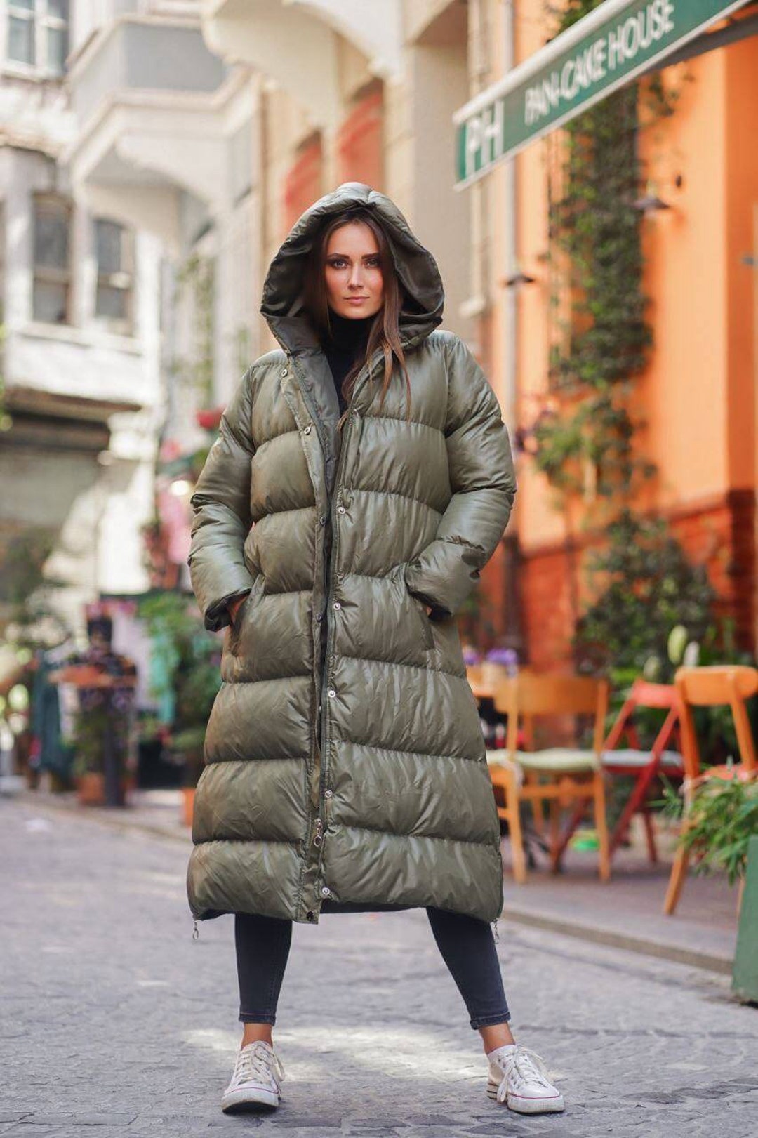 womens extra long puffer coat