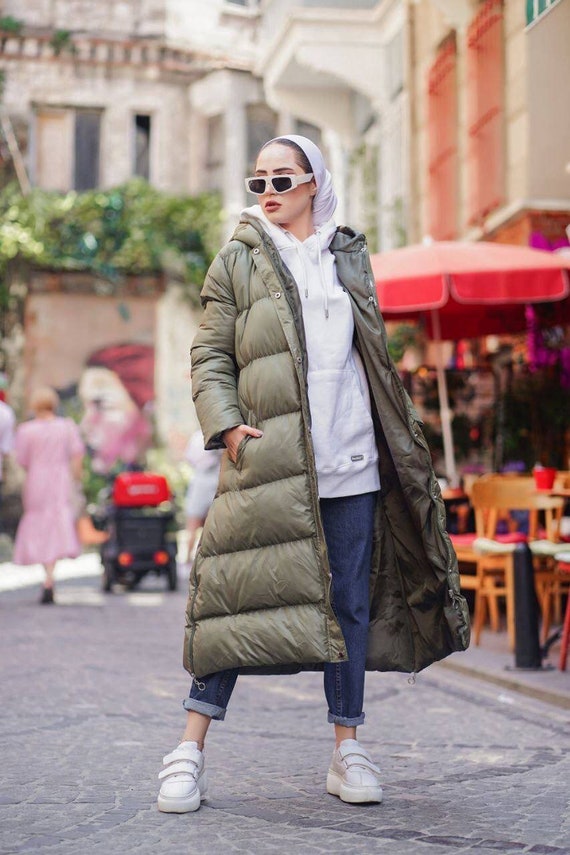 Women's Puffer Jacket, Women's Puffer Coats, Very Long Padded Puffer Coat  With Hood, Long Puffer Gilet for Women -  Canada