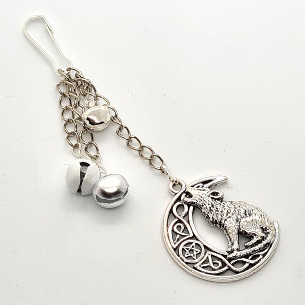 Mini Witch Bells Wolf Moon Charm for Handfasting or Home-Spirit Bells-Handbag/Phone Charm-Keyring- Wedding Cord Decoration