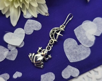 Frog & Moon Charm for Handfasting Cords - Pagan Wedding Keepsakes - Phone Charms - Accent/Accessory