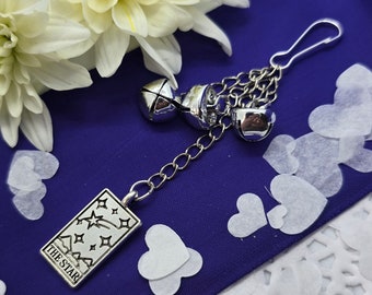 Mini Star Tarot Witch Bells-Protection Charm for Handfasting or Home-Spirit Bells-Handbag/Phone Charm-Keyring-Wedding Cord Decoration