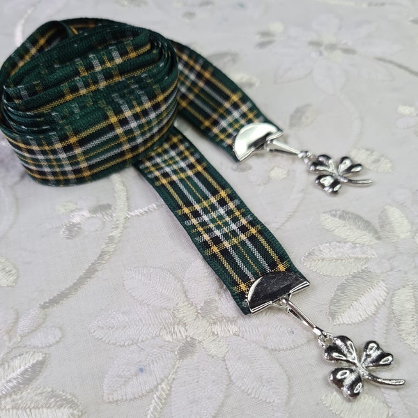 Handfasting Accent Cord/Ribbon - Irish National Tartan with Charms