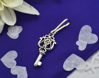 Lucky Key Charm for Handfasting Cords - Pagan Wedding Keepsakes or Phone Charms