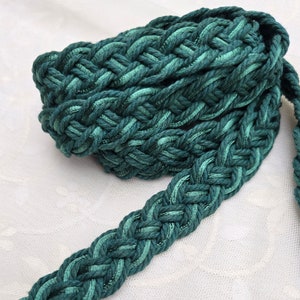 12 Strand Forest Green Cotton & Satin Wedding Handfasting Cord with or without Charms