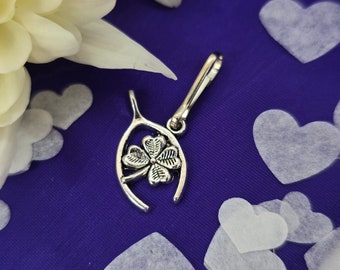 Wishbone & Clover Charm for Handfasting Cords - Pagan Wedding Keepsakes or Phone Charms