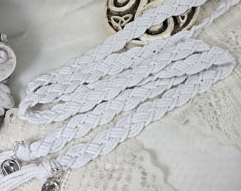 Handfasting Cord - White Alternative 8 Strand Braided Cotton - Wedding/Bridal - Ribbon Ceremony