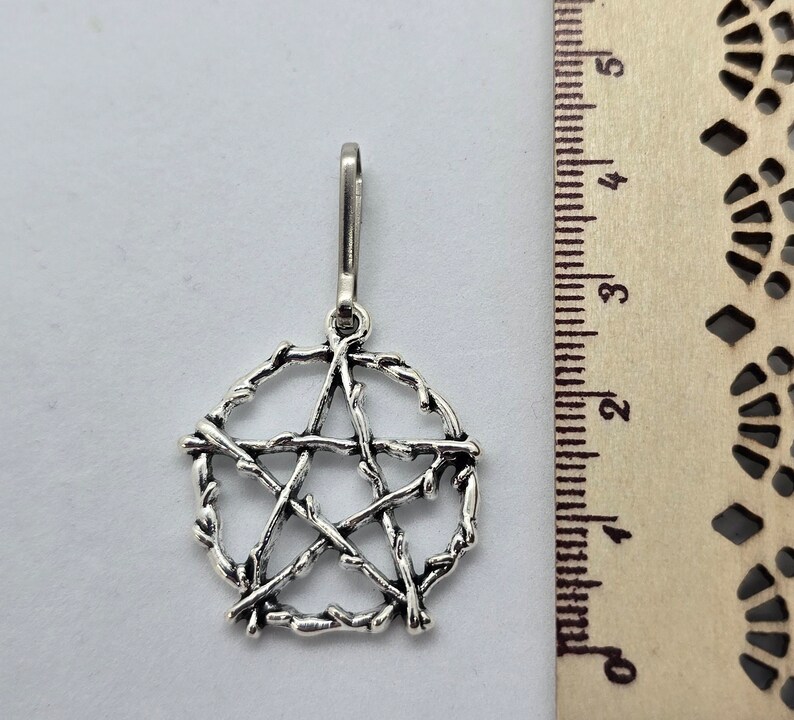 Woodland Pentacle Charm for Handfasting Cords Pagan Wedding Keepsakes or Phone Charms image 2