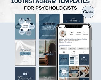 100 Editable Canva Templates for Therapists, Coaches & Wellness Creators