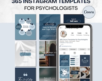 365 Editable Canva Templates for Therapists, Coaches & Wellness Creators