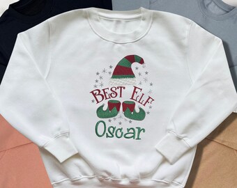 Personalised Embroidered Childrens Christmas Top. Cute Design Personalised with Name. Perfect for the Christmas Season. Choice of Garment