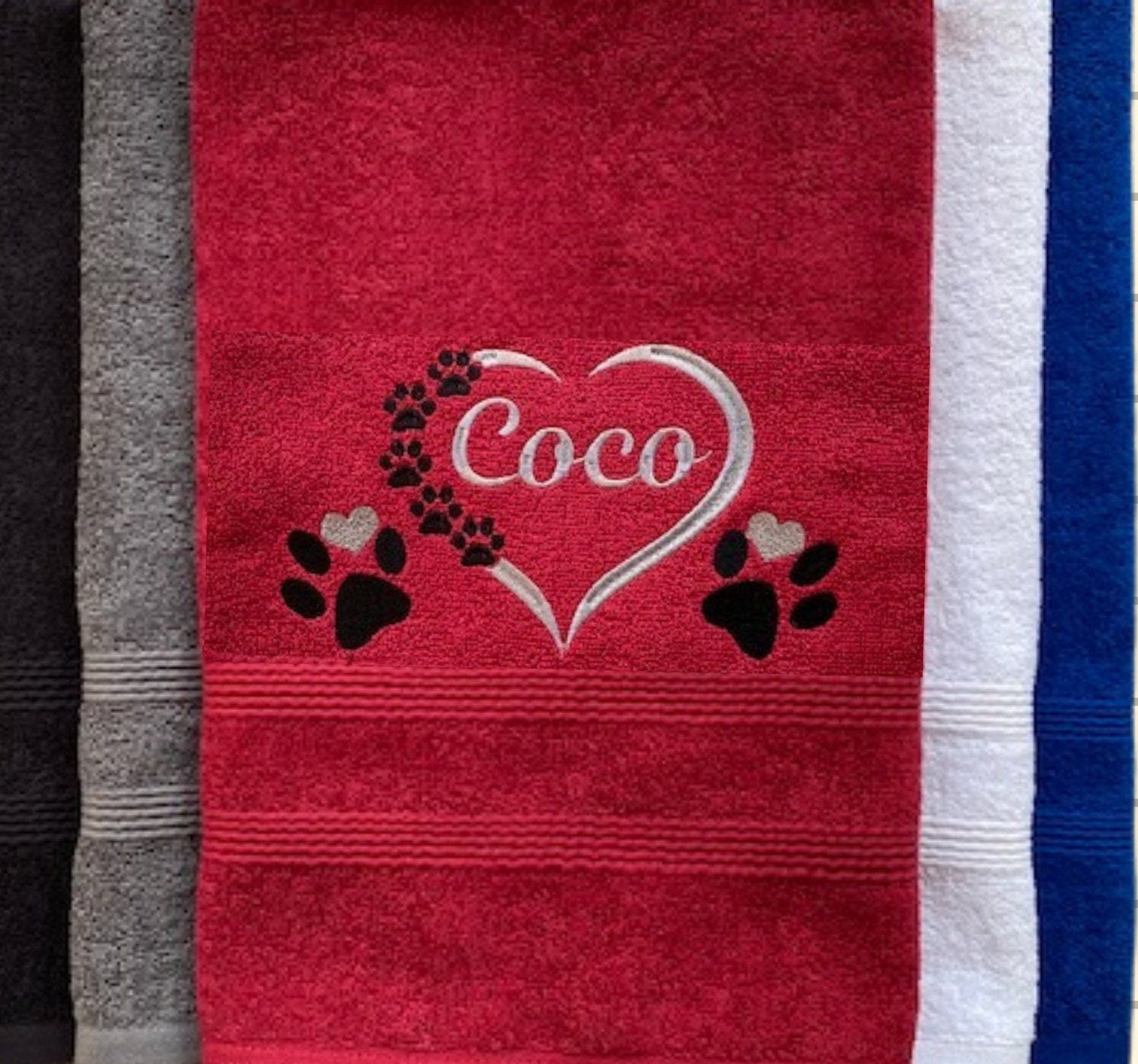 Personalised Dog Towel Embroidered Dog Gift Dog Bath Towel Etsy UK