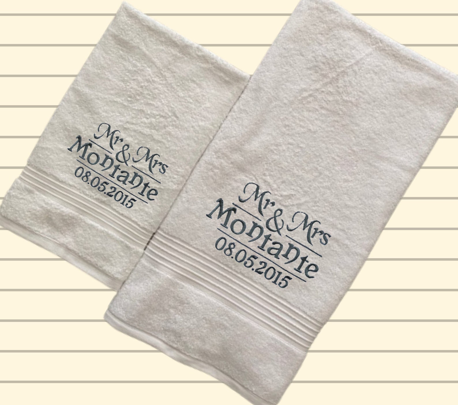 Personalised Mr & Mrs Towels Etsy UK