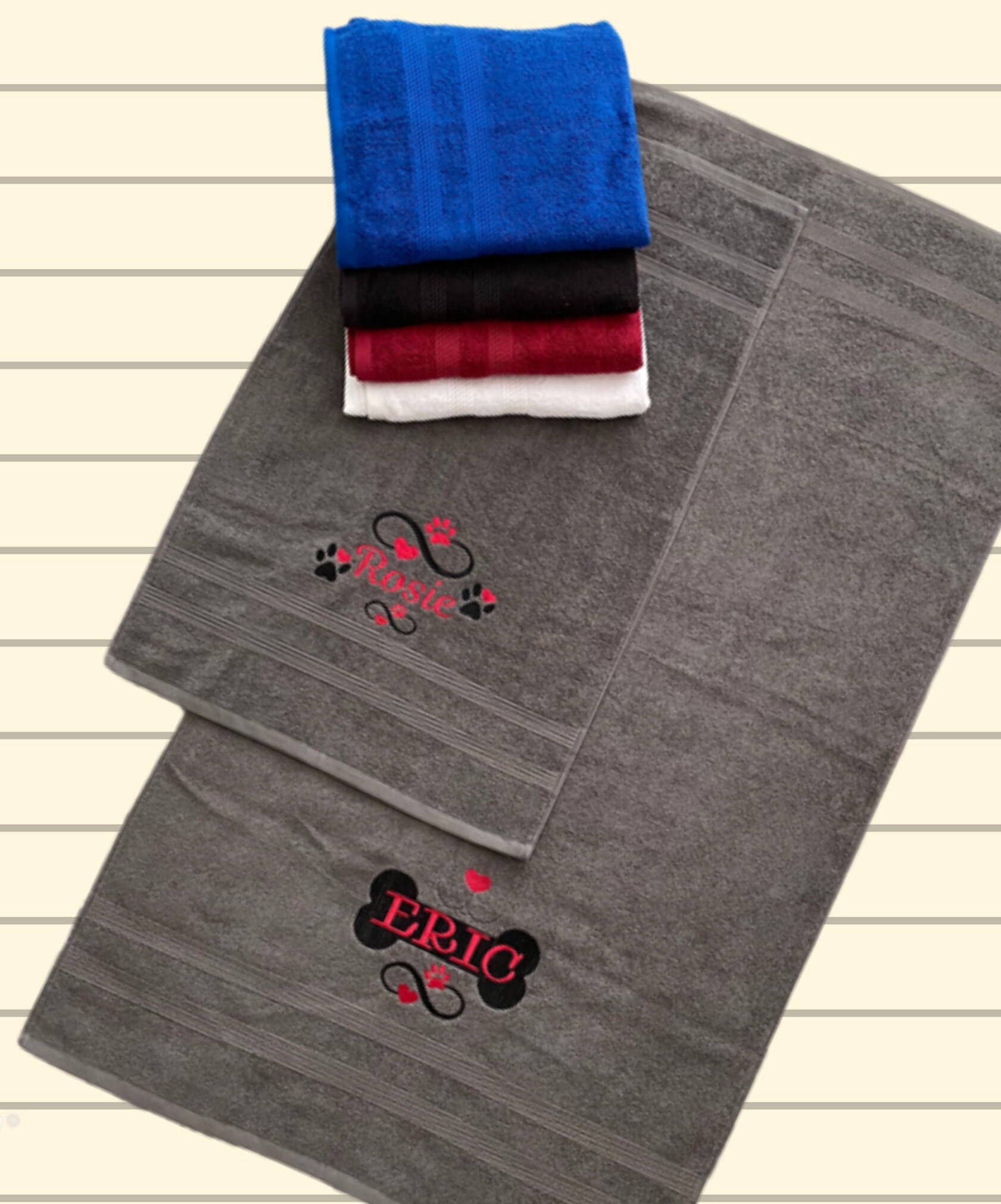 Personalised Dog Towel Embroidered Dog Gift Dog Bath Towel Etsy UK