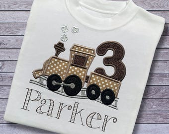 Embroidered Train Birthday Shirt: Personalised Applique Top