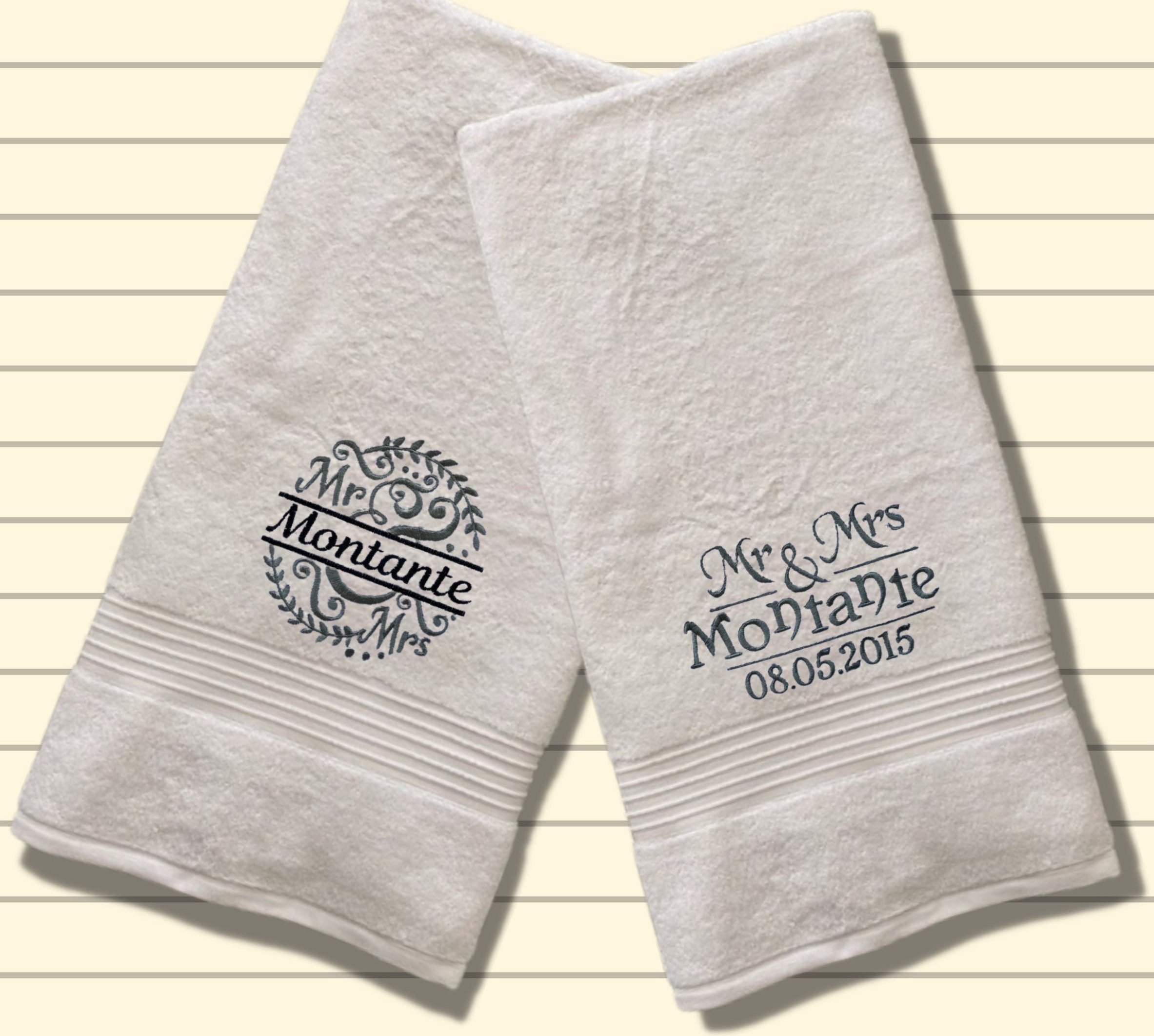 Personalised Mr & Mrs Towels Etsy