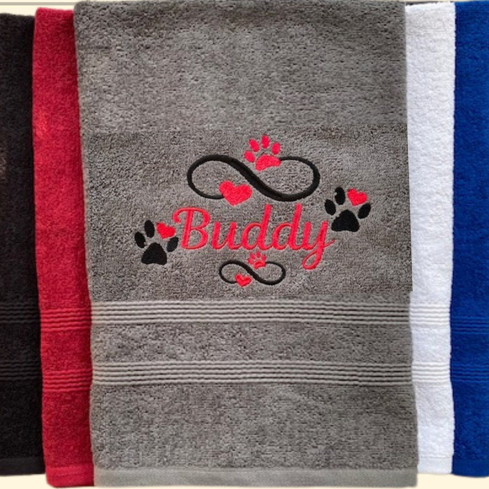 Personalised Dog Towel Embroidered Dog Gift Dog Bath Towel Etsy UK