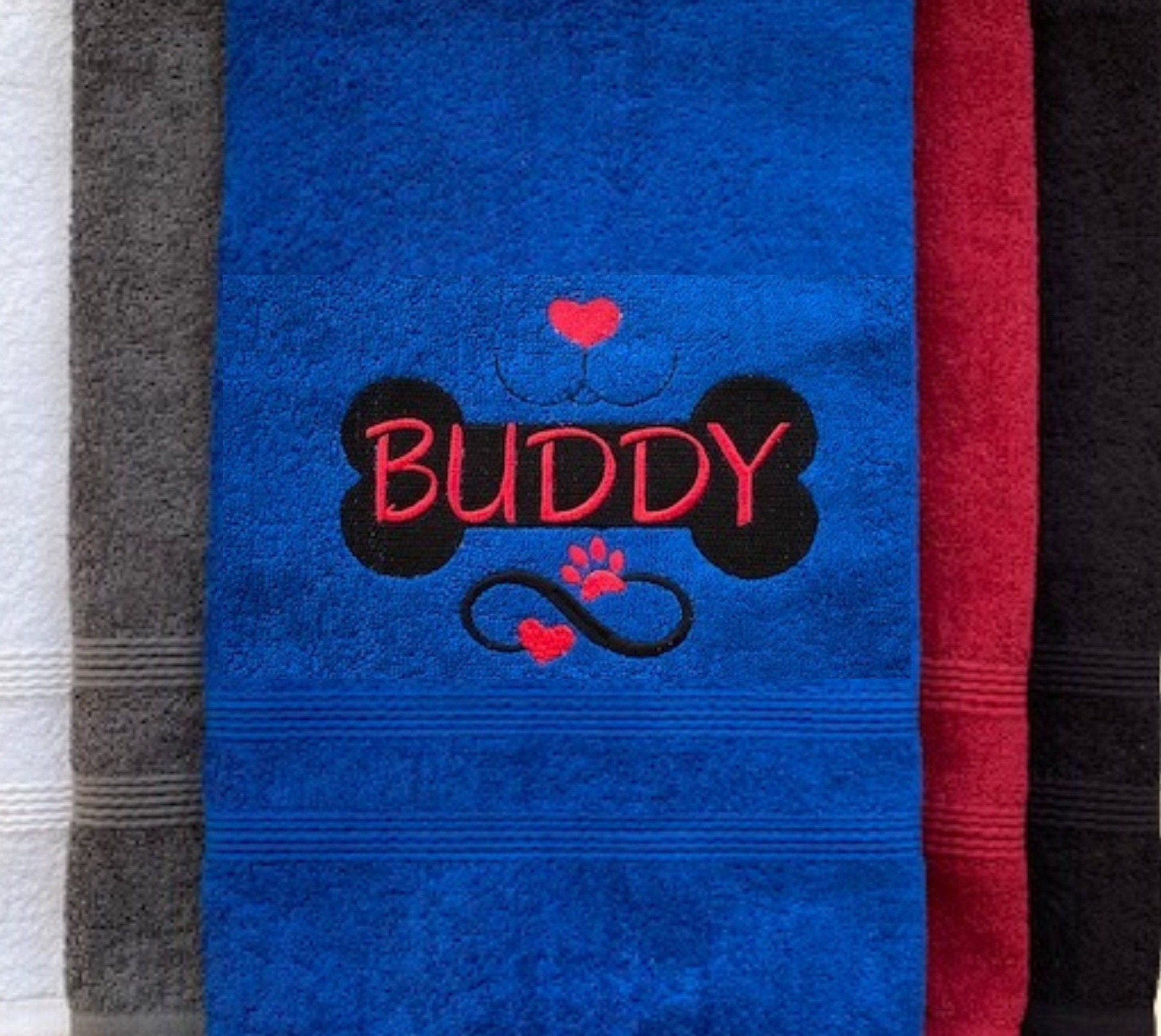 Personalised Dog Towel Embroidered Dog Gift Dog Bath Towel Etsy UK