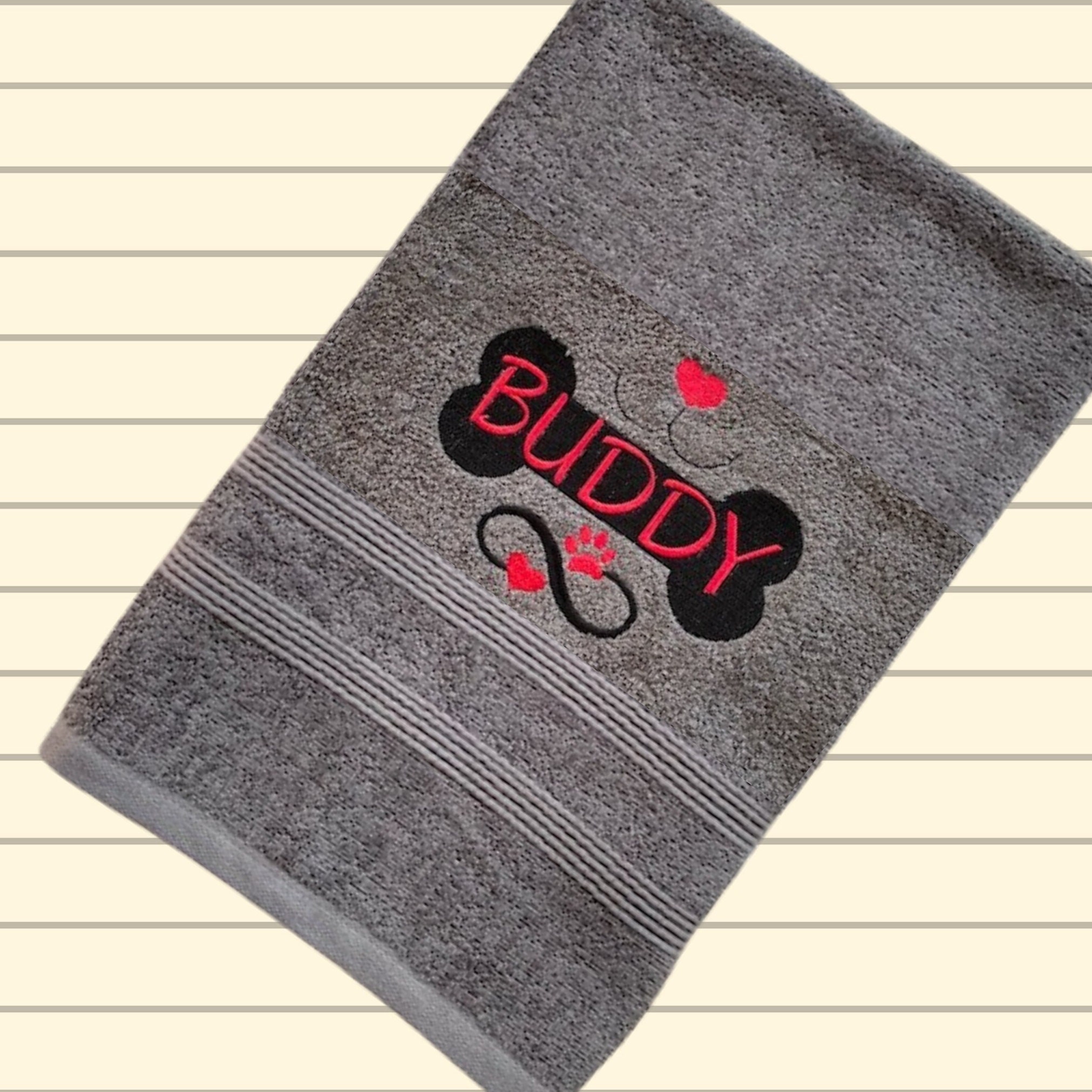 Personalised Dog Towel Embroidered Dog Gift Dog Bath Towel Etsy