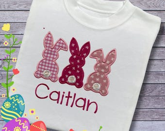 Personalised Embroidered Children's Easter Top: Cute Bunny Design