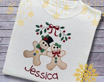 Personalised Embroidered Childrens Christmas Top. Cute Design Personalised with Name. Perfect for the Christmas Season. Choice of Garment