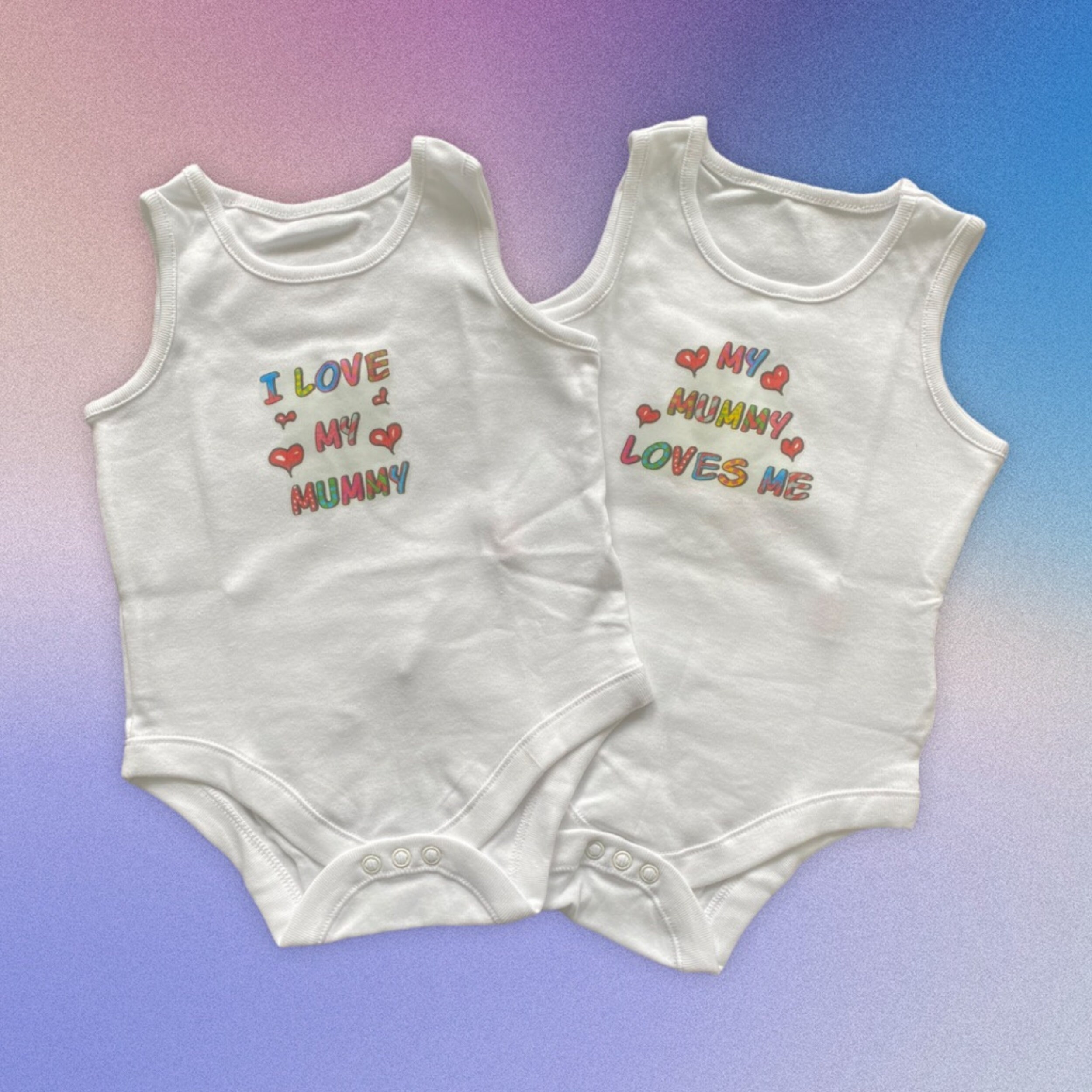 Baby Vests. Set of 2. Cute Colourful Design With the Messages Etsy UK