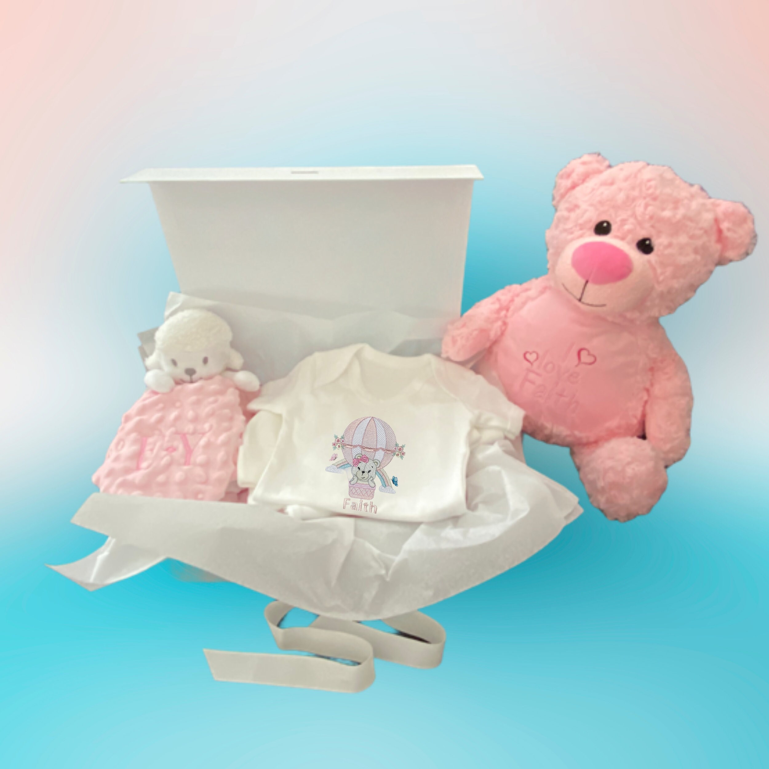 Extra Large Luxury Personalised Embroidered Baby Gift Set Etsy