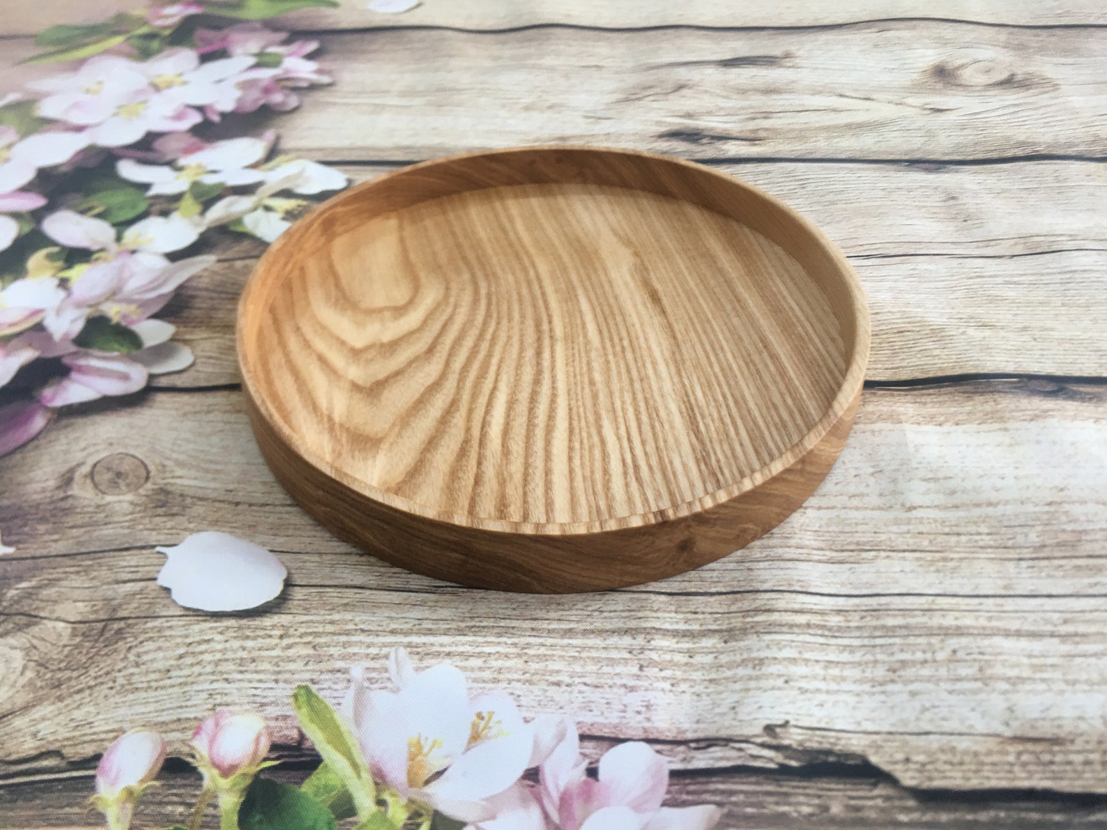 Round wooden tray for food natural wooden tray ash wood for Etsy
