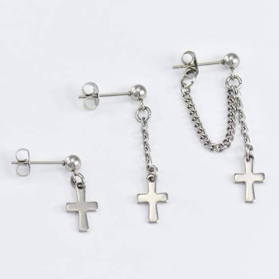 Cross 2024 chain earring