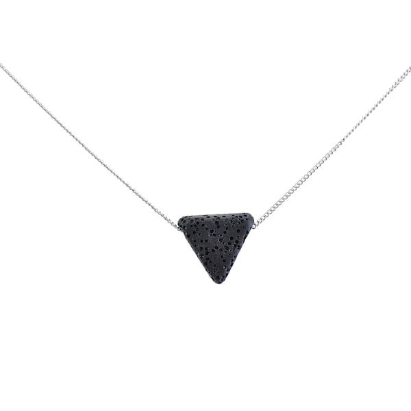 Essential Oil Necklace, Triangle Lava Stone Necklace, Aromatherapy Diffuser Necklace, Lava Necklace, Anxiety Relief Necklace