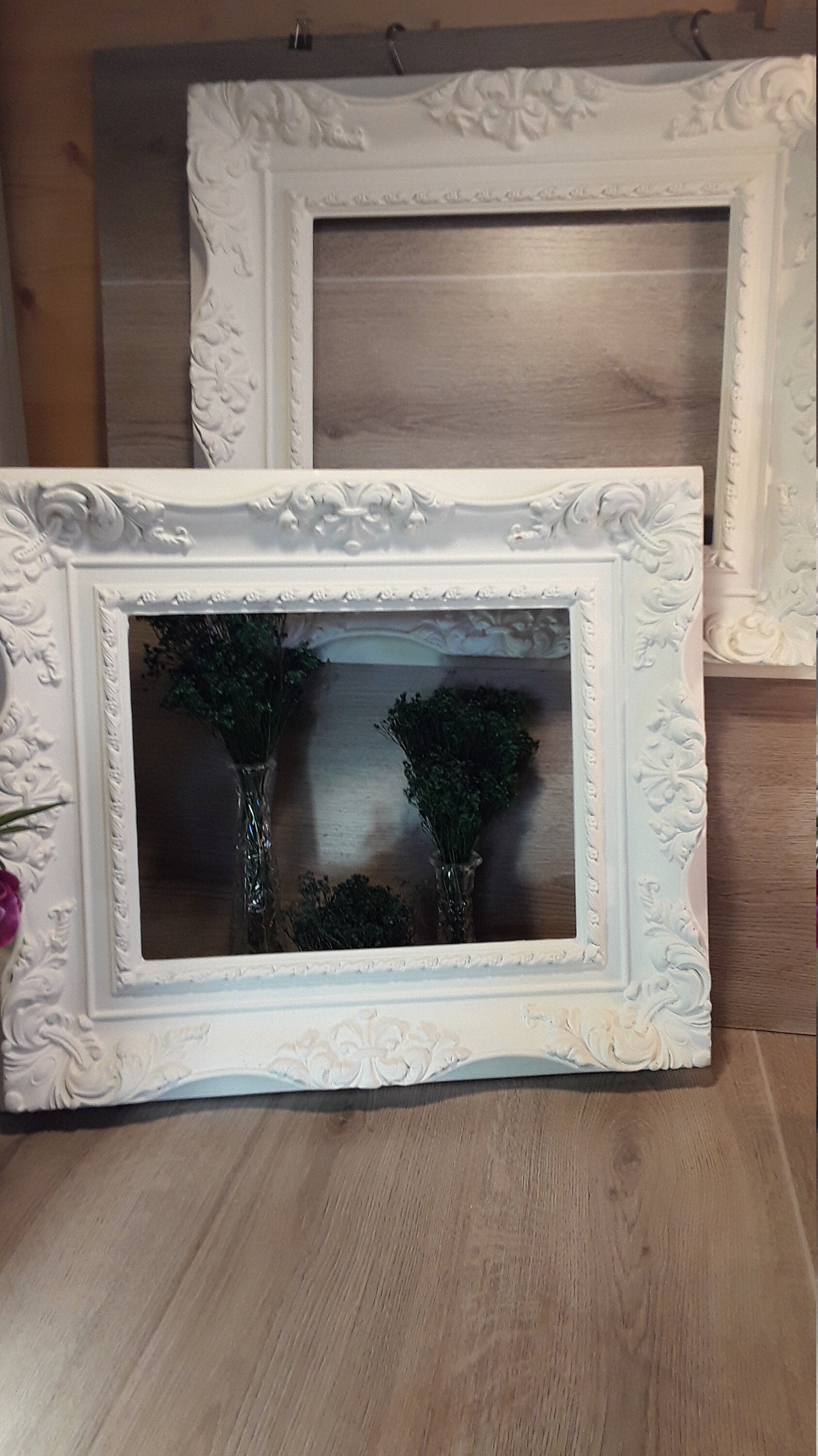 Antique Large Ornate White Frames Made from Moulded Resin Etsy