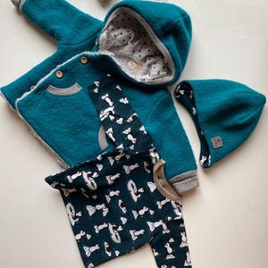 Walkjacke Teddyfleece warm 62 68 74 mit Mütze und Shirt