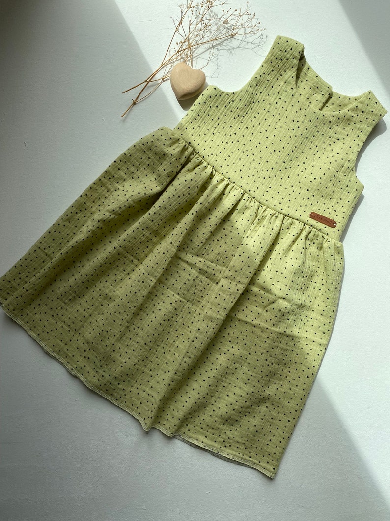 Musselinkleid Sommerkleid 104/110 und 116/122 Grün