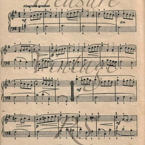 Bach Music Sheet: Antique Paper Ephemera (Printable)