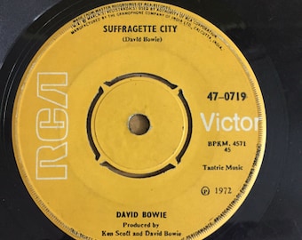 David Bowie SUFFRAGETTE CITY/STARMAN Indian Press Single Rare Ungesehen 45 7"