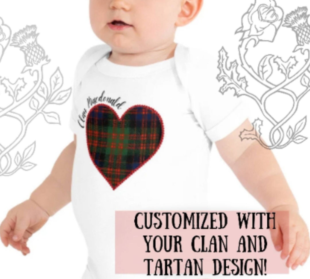 Scottish Tartan Baby Shirt Personalized Clan and Tartan Baby Etsy