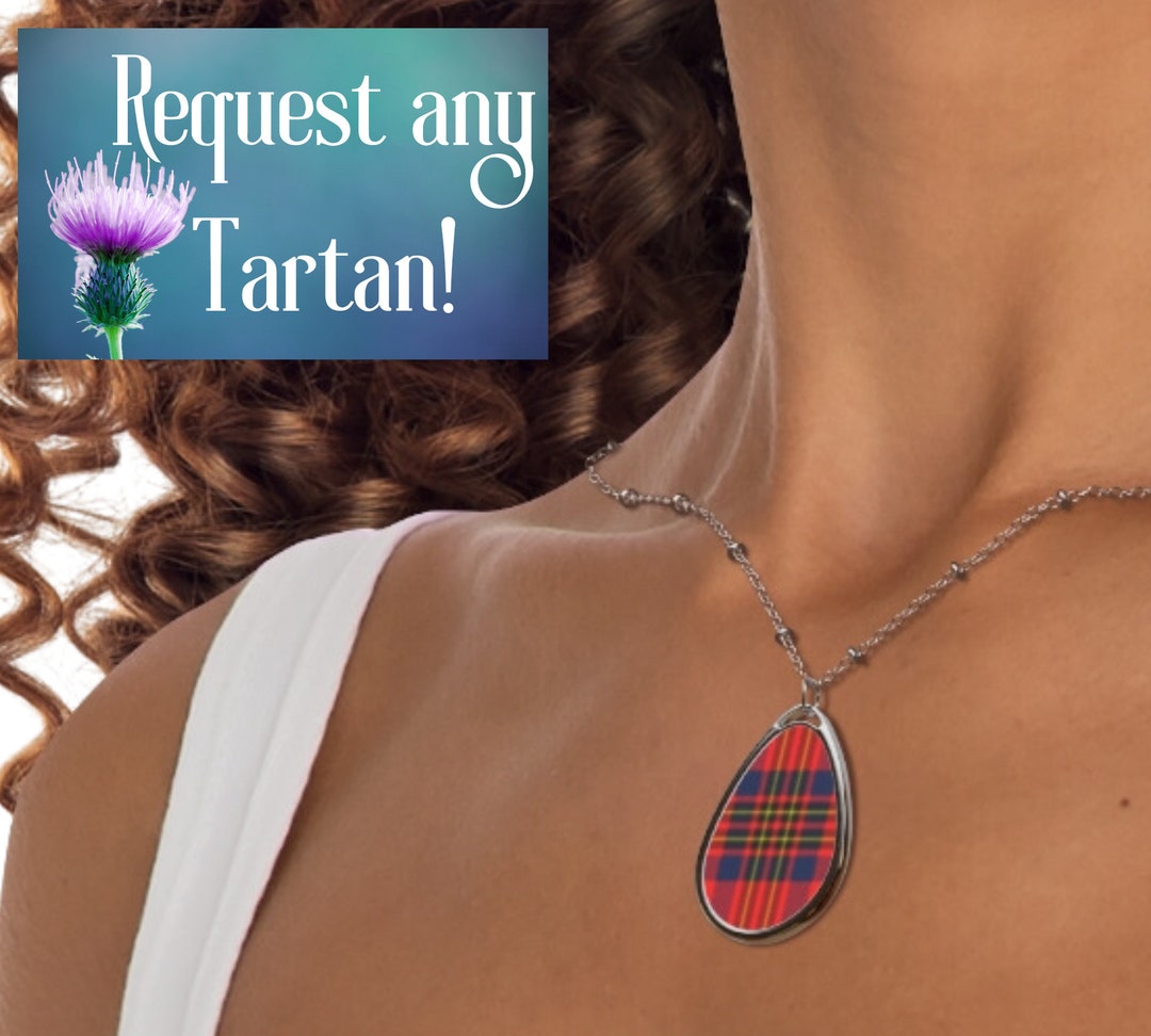 Scottish Tartan Fletcher Family Modern Clan Circle Necklace Classic Style main image 1