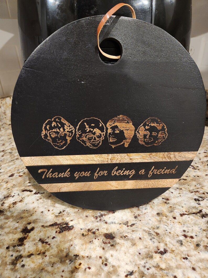 Golden Girls Charcuterie Board Round Black