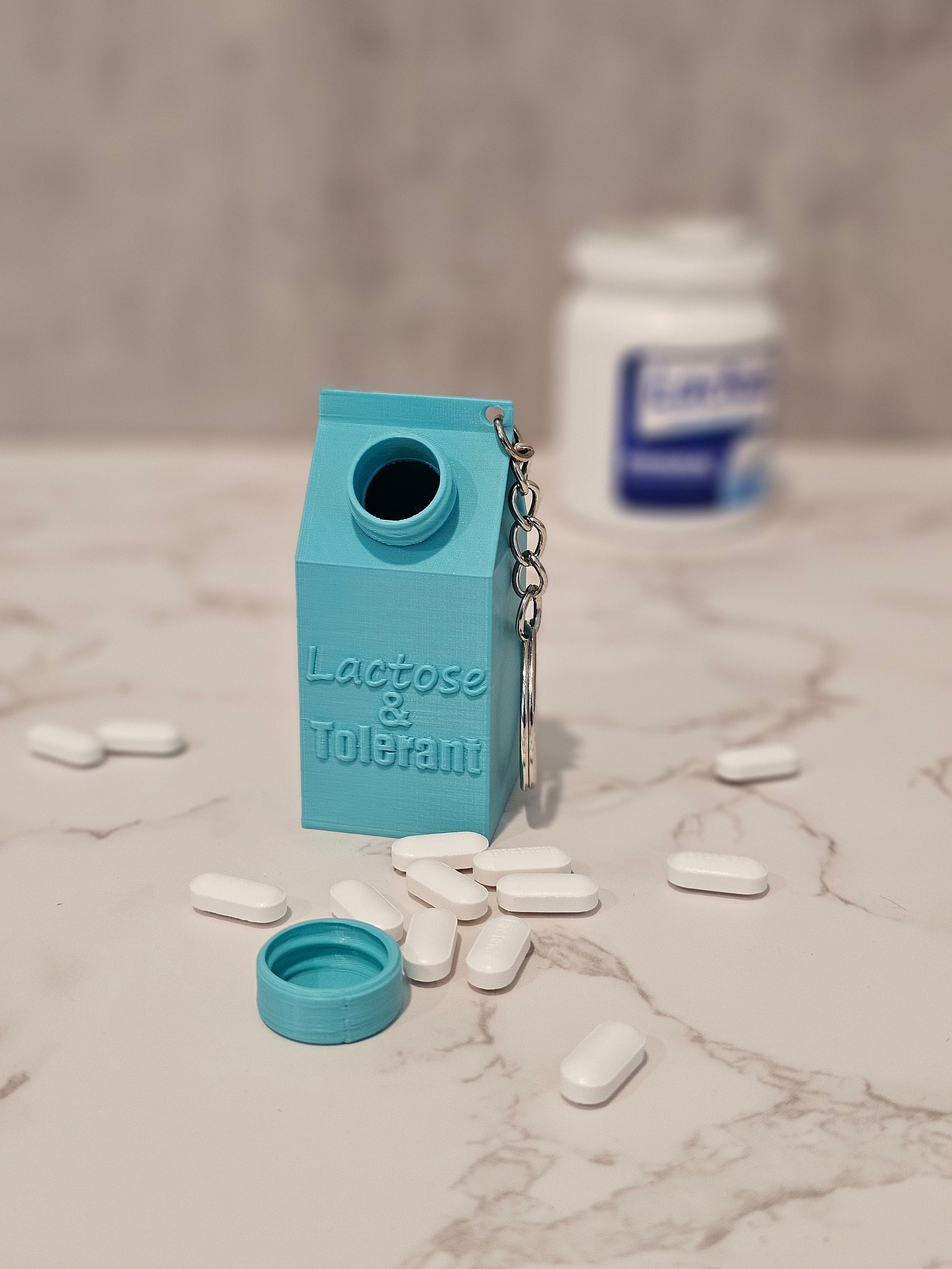 Lactose & Tolerant Keychain, Pill Despenser - Etsy
