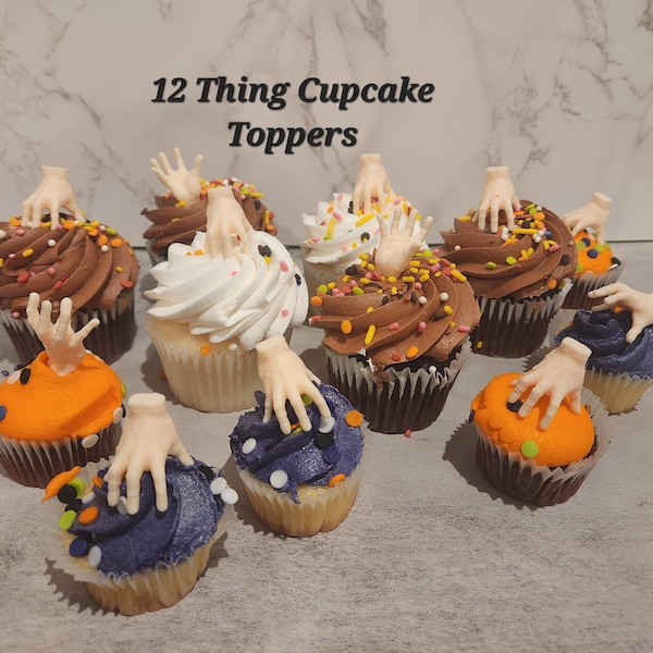 12 Pack Thing Hand Cupcake Toppers - Hard Plastic