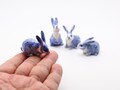 Blue Rabbit Ceramic Miniature Figurine, Gift for Bunny Lovers, Animal Figurines Collectors, Good for Dollhouse Decoration product logo