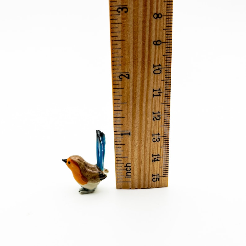 Tiny Wren Bird Ceramic Figurines Set: Vibrant Pink & Blue, Ideal for ...