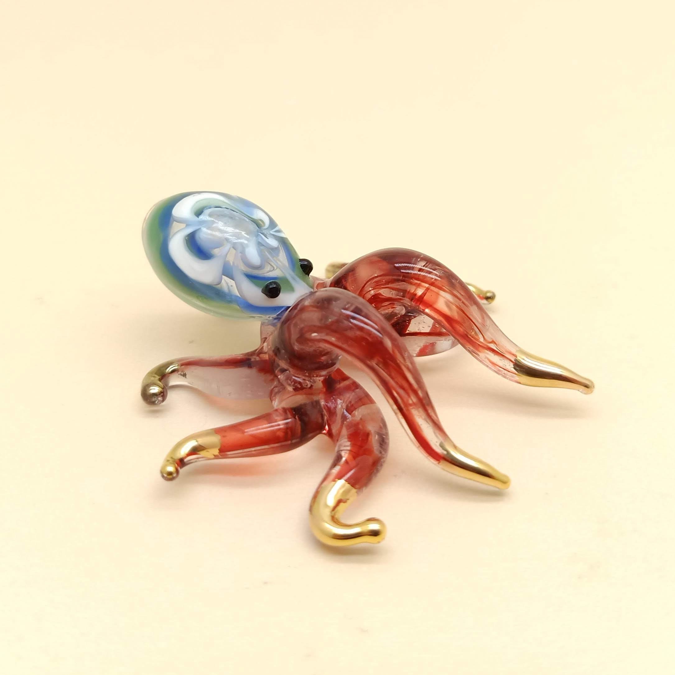 Octopus Squid Glass Figurine Animal Hand Blown GPOC056 