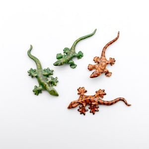 Tiny Lizard Gecko Gekko Ceramic Figurines Animal Statue, Gift for Animal Figurines Collectors, Gecko Lizard Lovers