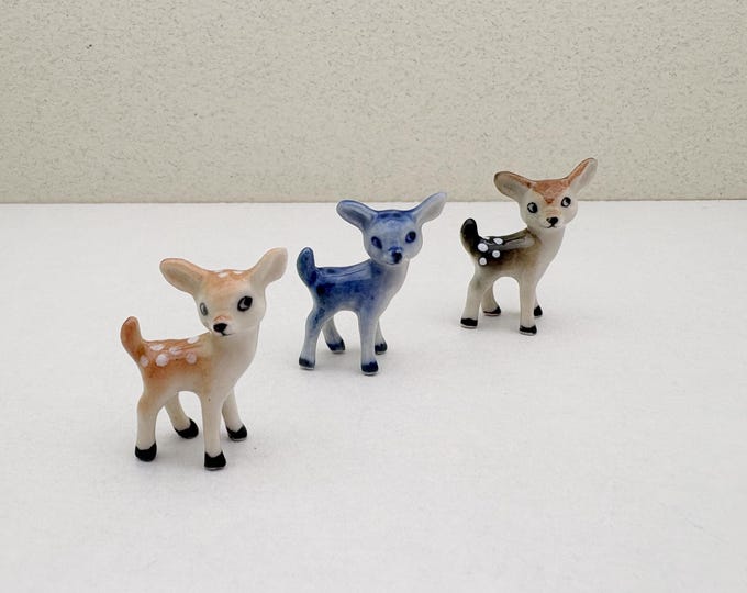 Handcrafted Ceramic Fawn Figurine: Dollhouse Miniature Deer