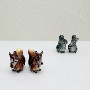Hand-Painted Ceramic Squirrel Figurines: Woodland Decor Collectibles image 1