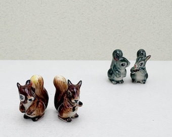 Hand-Painted Ceramic Squirrel Figurines: Woodland Decor Collectibles